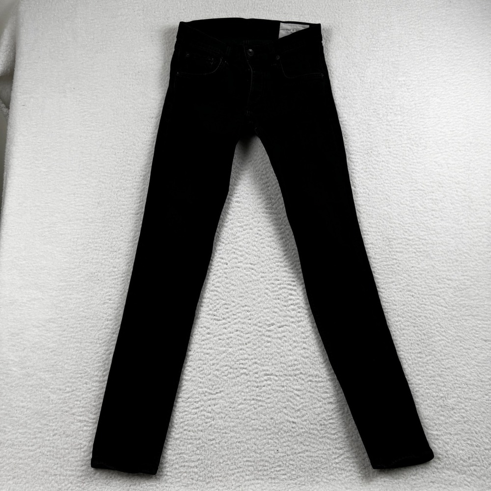 Rag & Bone Jean Men 30 Black Denim Authentic Stretch Extra Slim Fit 1 Skinny Leg